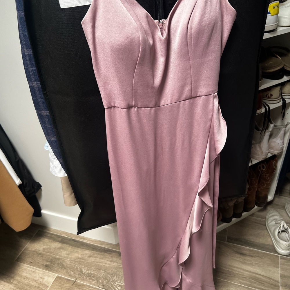 David's Bridal Pink Asymmetrical Gown Sweetheart Neckline